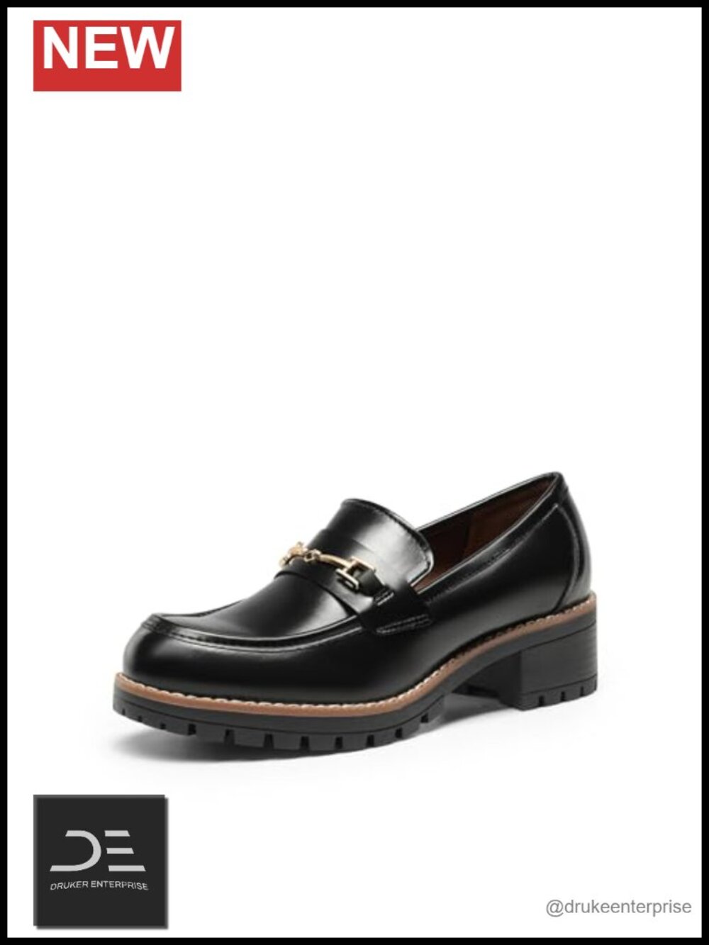 Chunky Platform Loafers, Vegan Leather Slip-On Dressy Business Casual Shoes